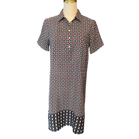 J. Crew Geometric Button Classic Knee Length Shirt Dress. Size 4 - Picture 1 of 8